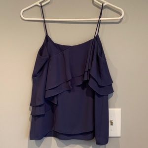 J. Crew Tops - J. Crew Drapey Ruffle Cami in Blue J. Crew Tops - J. Crew Drapey Ruffle Cami in Blue